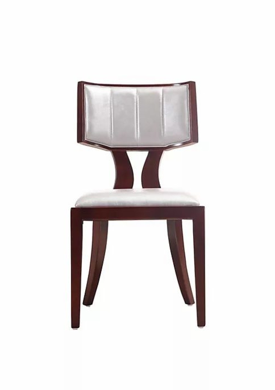 Furniture * | Top 10 Manhattan Comfort Pulitzer Dining Chair (Set Of Two) In And Walnut Silver