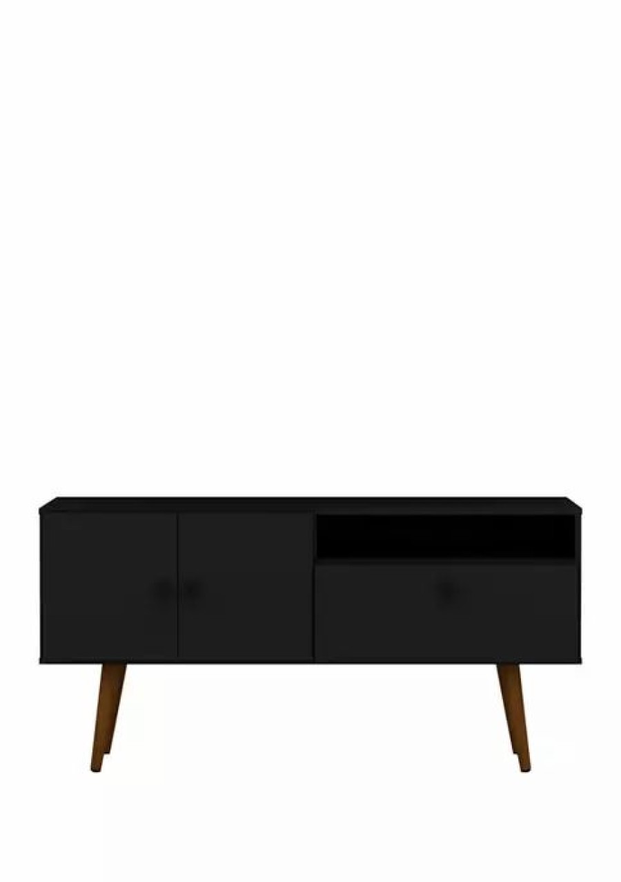 Tv & Media Stands * | Cheap Manhattan Comfort Tribeca 53.94 Inch Tv Stand Black