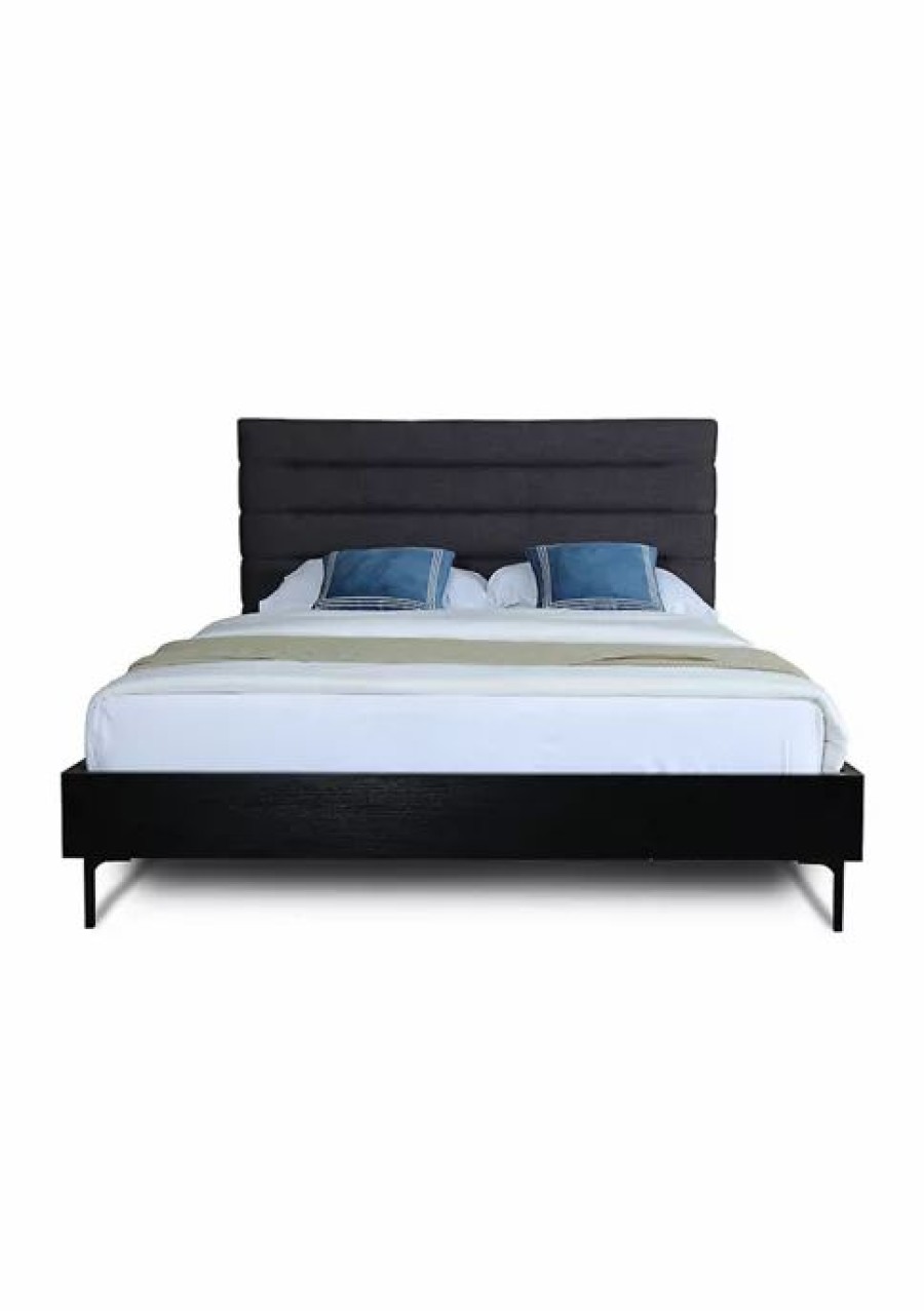 Furniture * | Best Deal Manhattan Comfort Schwamm Queen Bed Grey