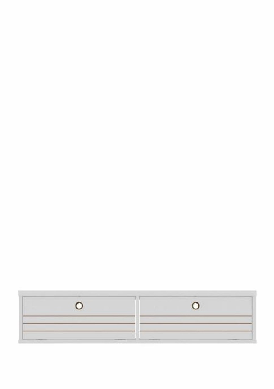 Furniture * | Deals Manhattan Comfort 42.28 Inch Liberty Floating Office Desk White