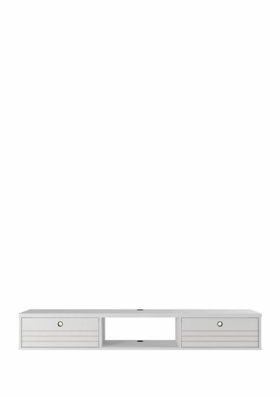 Furniture * | Best Reviews Of Manhattan Comfort 62.99 Inch Liberty Floating Office Desk White