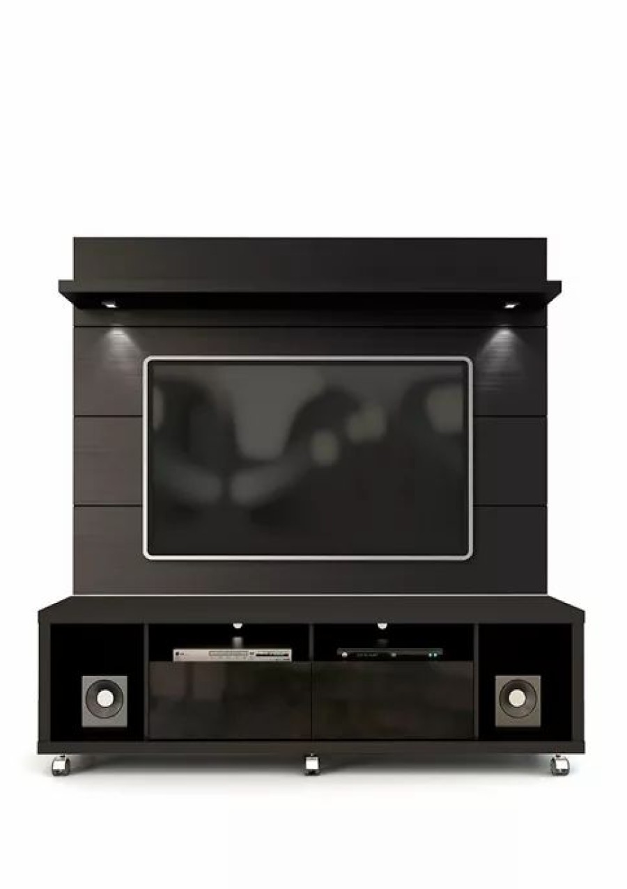 Furniture * | Coupon Manhattan Comfort Cabrini Tv Stand And Floating Wall Tv Panel 1.8