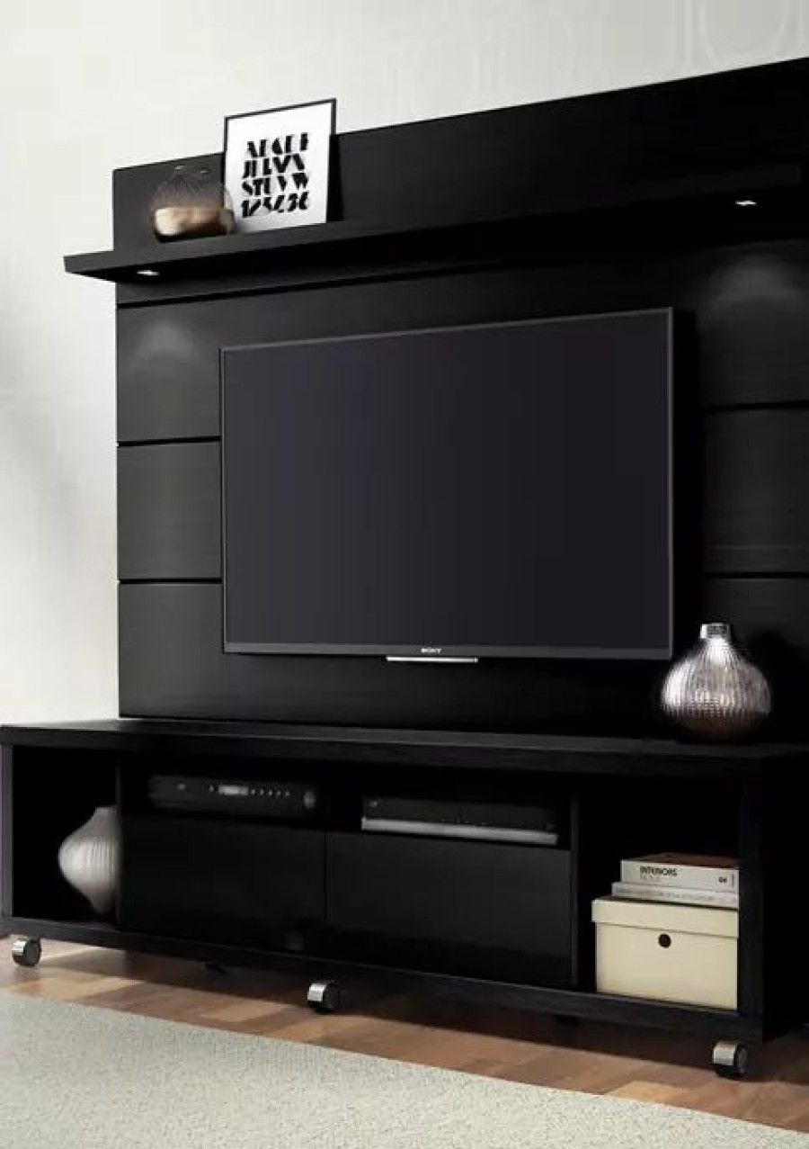 Furniture * | Coupon Manhattan Comfort Cabrini Tv Stand And Floating Wall Tv Panel 1.8