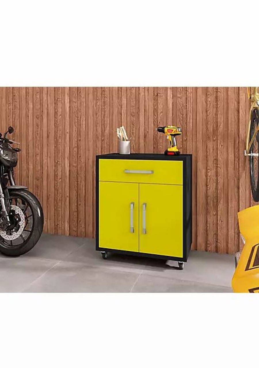 Dressers & Chests * | Brand New Manhattan Comfort Eiffel 28.35 Mobile Garage Storage Cabinet