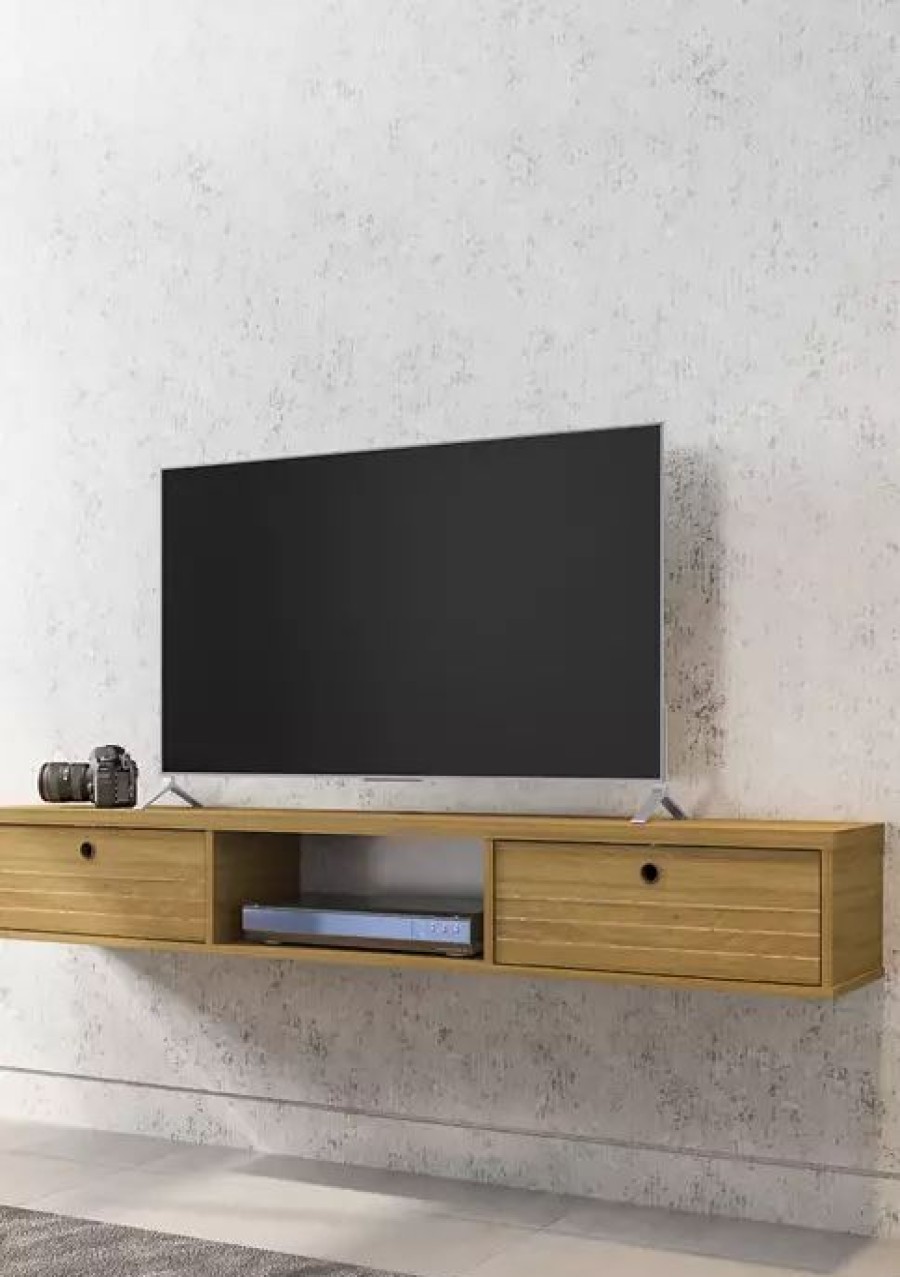 Furniture * | Coupon Manhattan Comfort Liberty 62.99 Inch Floating Entertainment Center Cinnamon