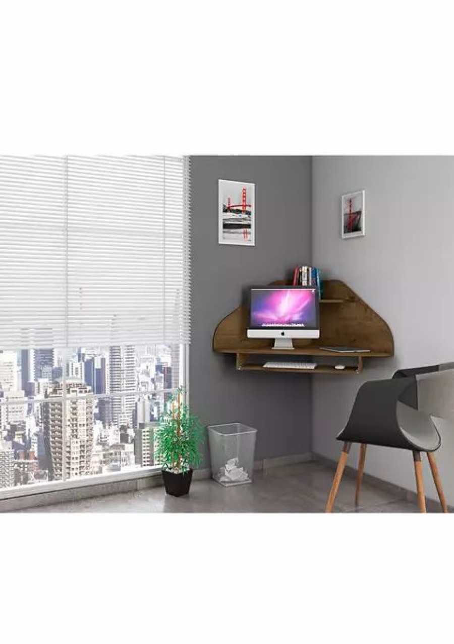 Furniture * | Cheapest Manhattan Comfort Bradley Floating Corner Desk