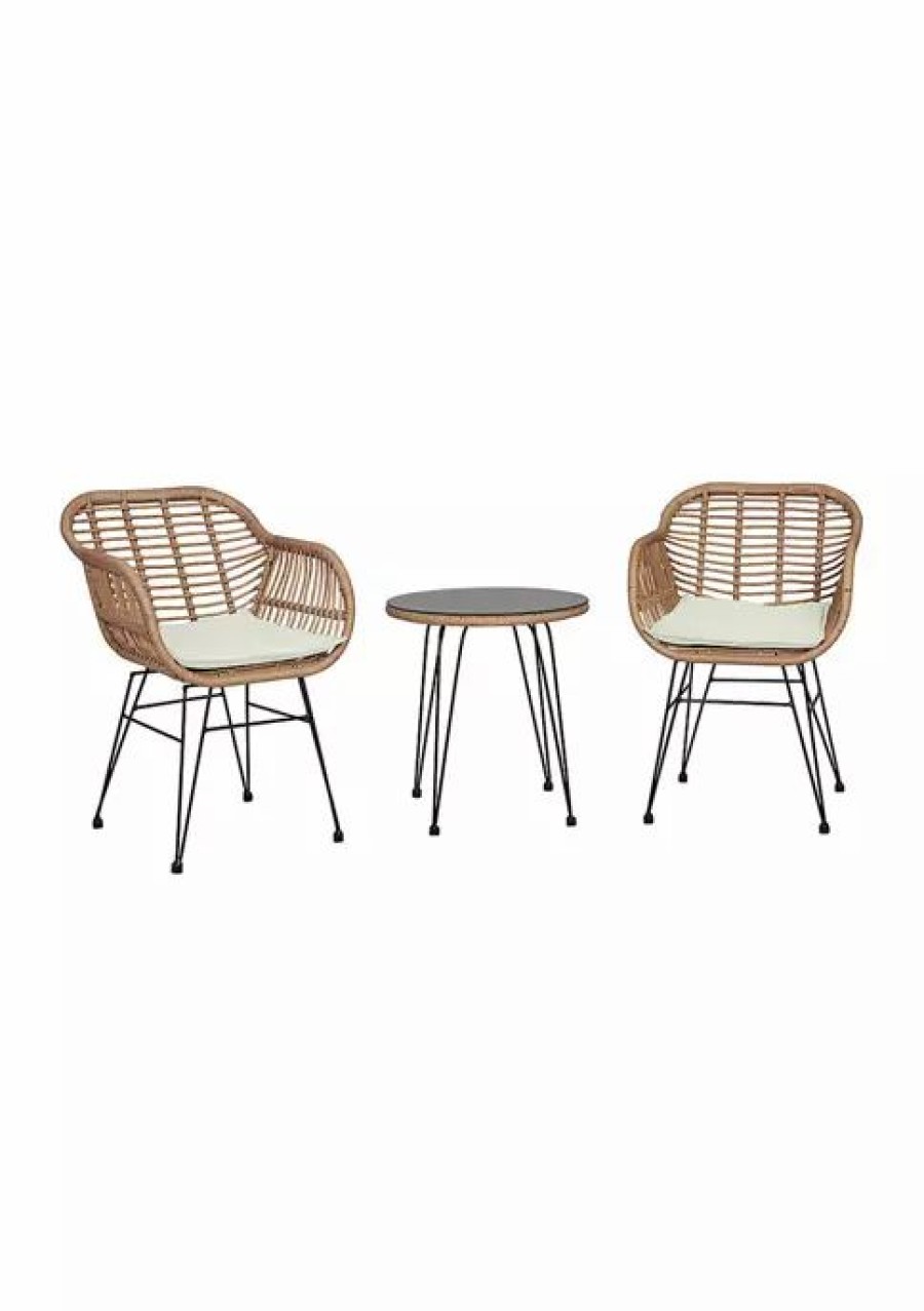 Furniture * | Flash Sale Manhattan Comfort Antibes 1.0 Patio 2- Person Seating Group With End Table