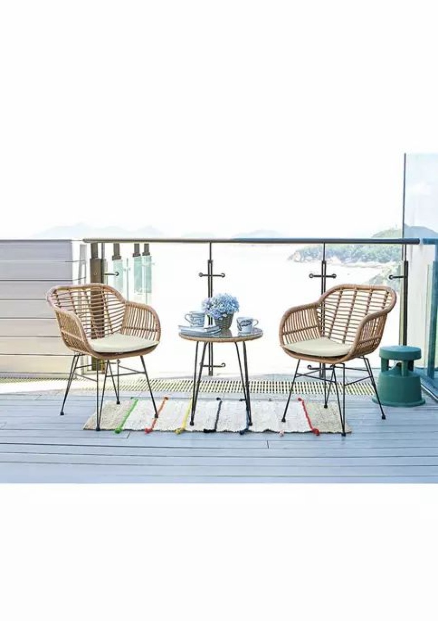 Furniture * | Flash Sale Manhattan Comfort Antibes 1.0 Patio 2- Person Seating Group With End Table