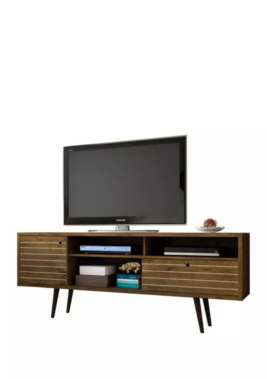 Furniture * | Best Sale Manhattan Comfort 70.86 Inch Liberty Tv Stand Rustic Brown