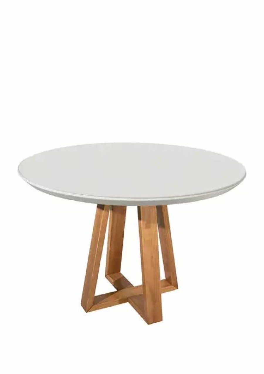 Furniture * | Deals Manhattan Comfort 45.27 Inch Duffy Round Dining Table With Space For 4 Off White