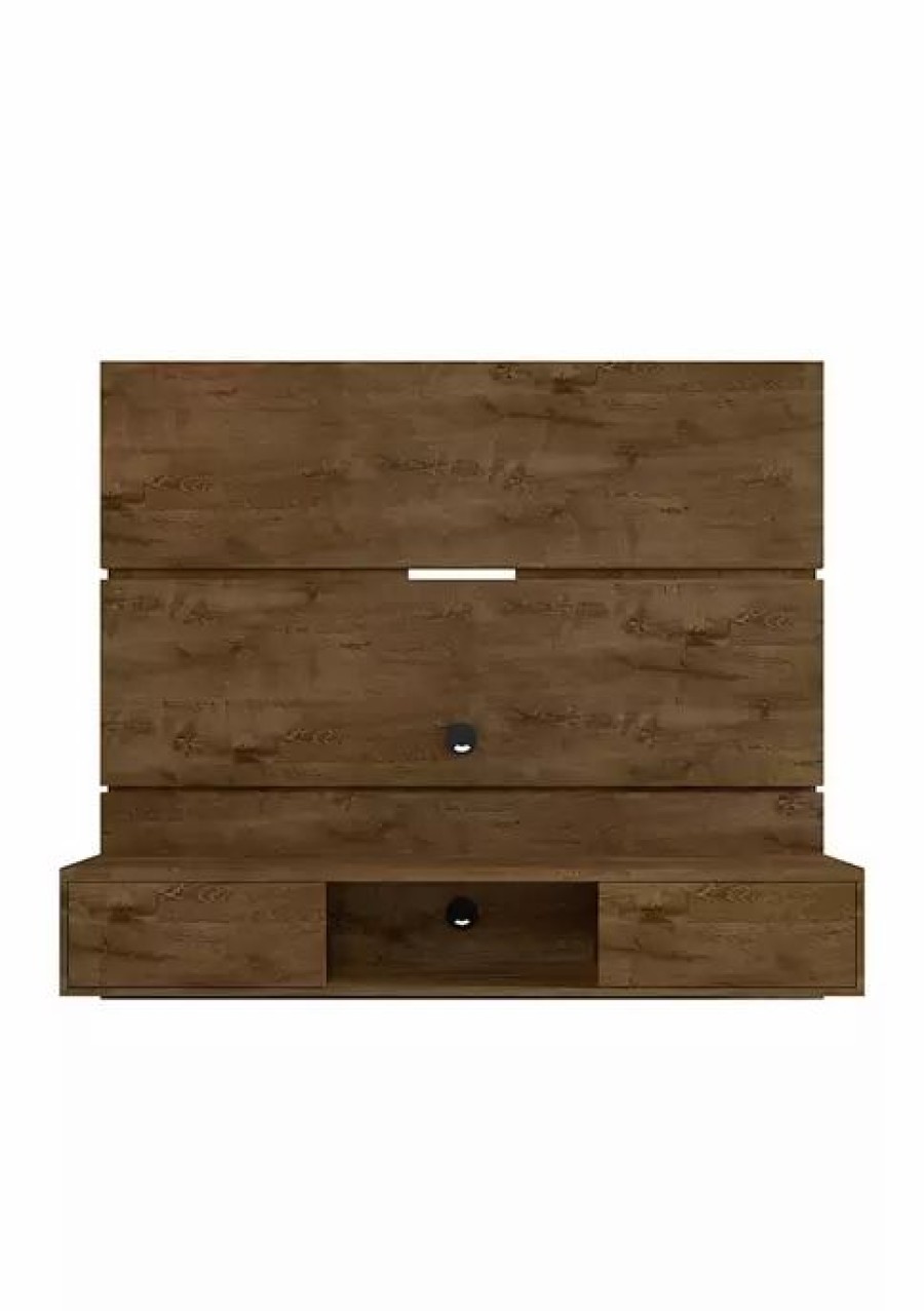 Furniture * | Cheap Manhattan Comfort Vernon 62.99 Inch Floating Entertainment Center In And Black Rustic Brown